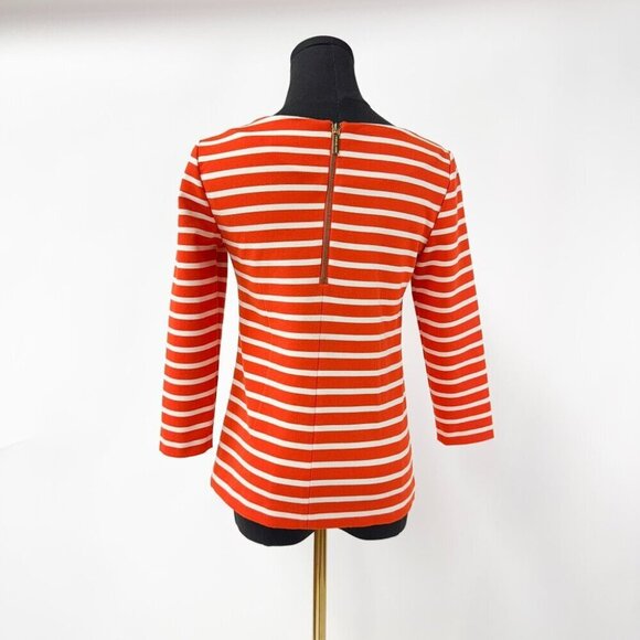 Michael Kors Orange striped shirt with back zip - Picture 2 of 9